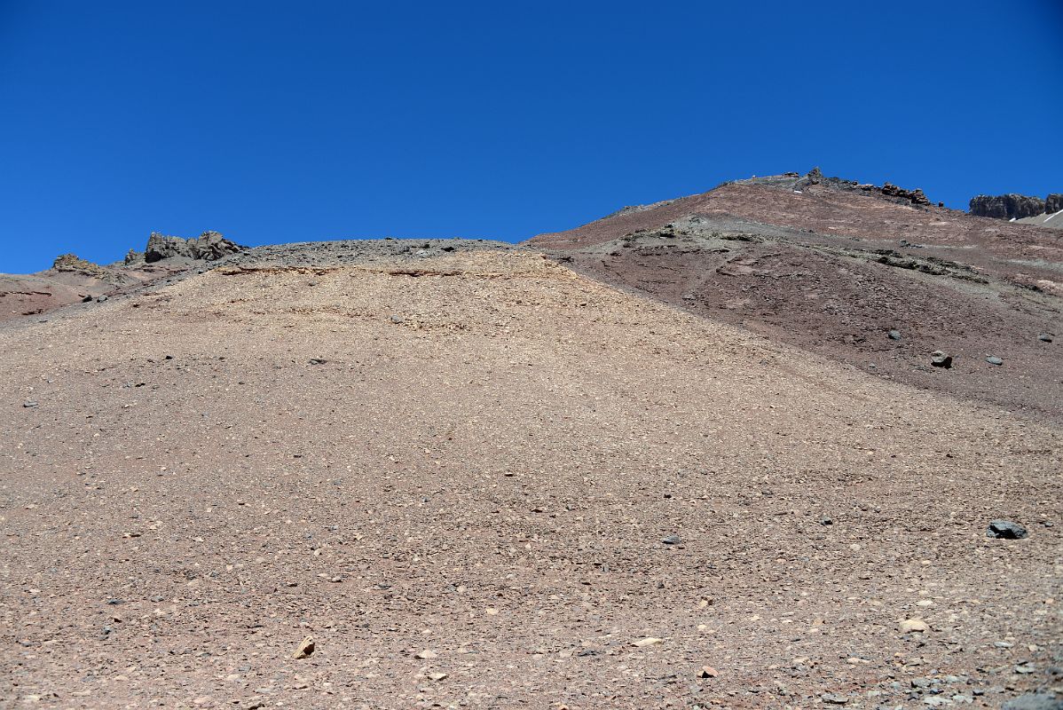 25 Looking Straight Up At Cerro Colorado With Cerro Rico In Upper Right From The Relinchos Valley As The Trek From Casa de Piedra Nears Plaza Argentina Base Camp